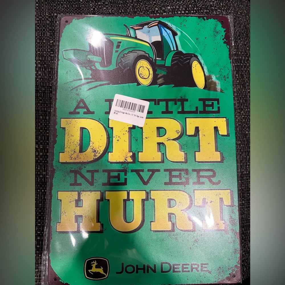 Green and Yellow Tractor Sign